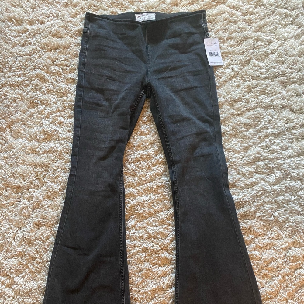 FREE PEOPLE FLARE JEANS BLACK